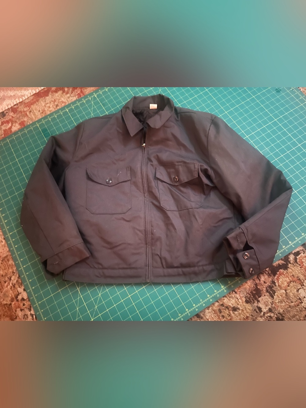 LRG Men's Dark Navy Zip-Front Work Jacket